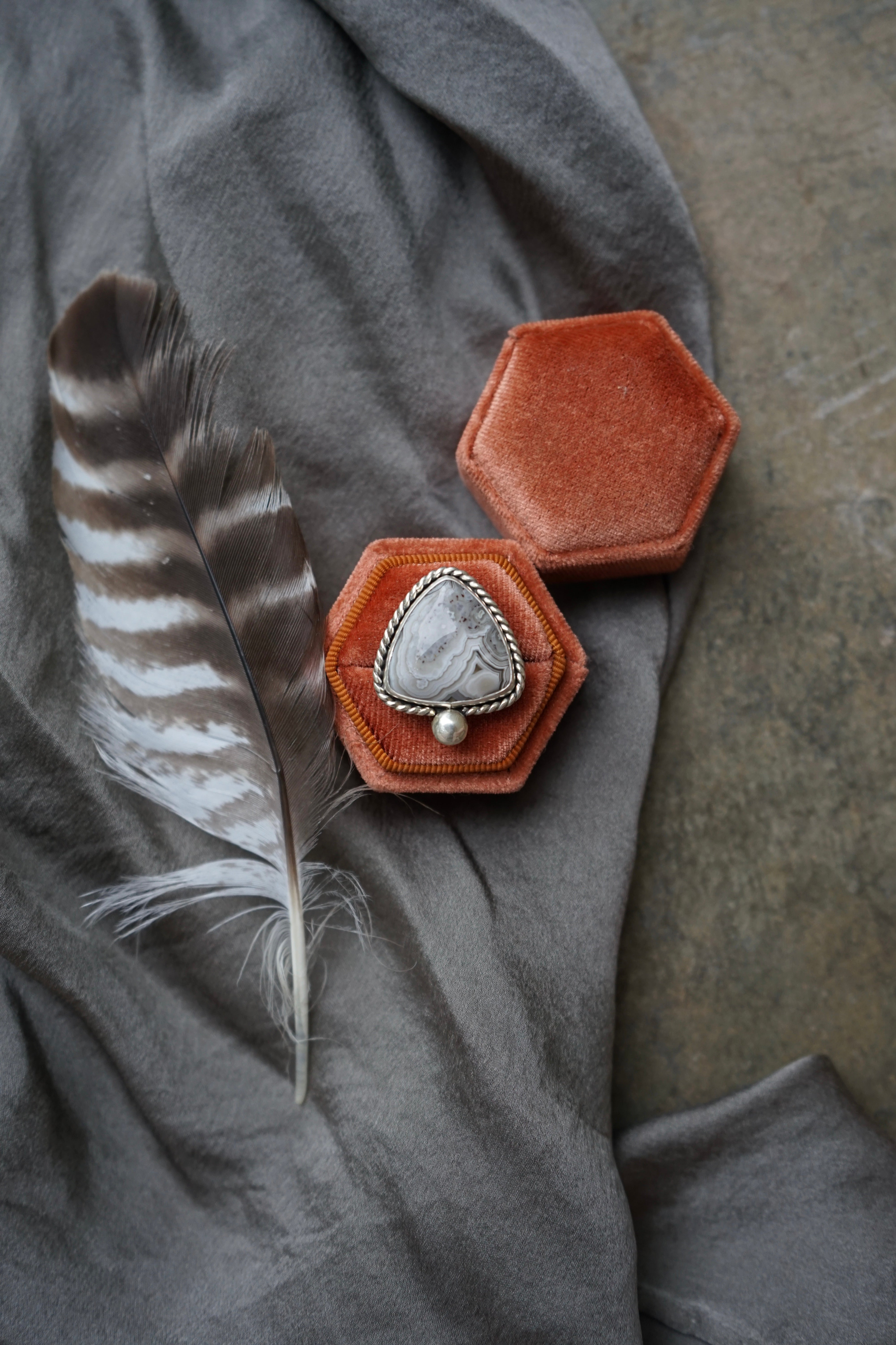Crazy Lace Agate Ring sz. 9.5