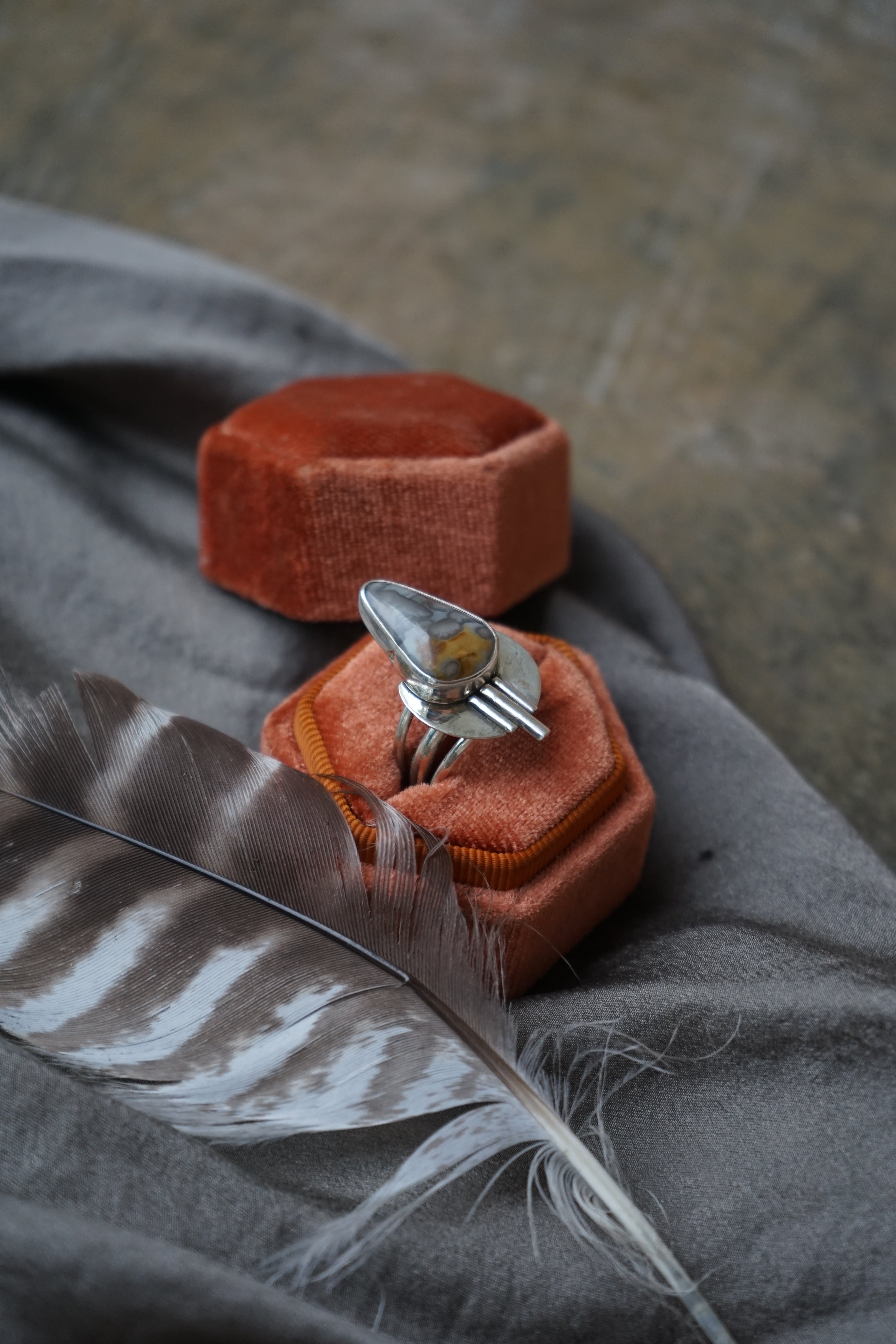 Tomahawk Jasper Ring sz. 8