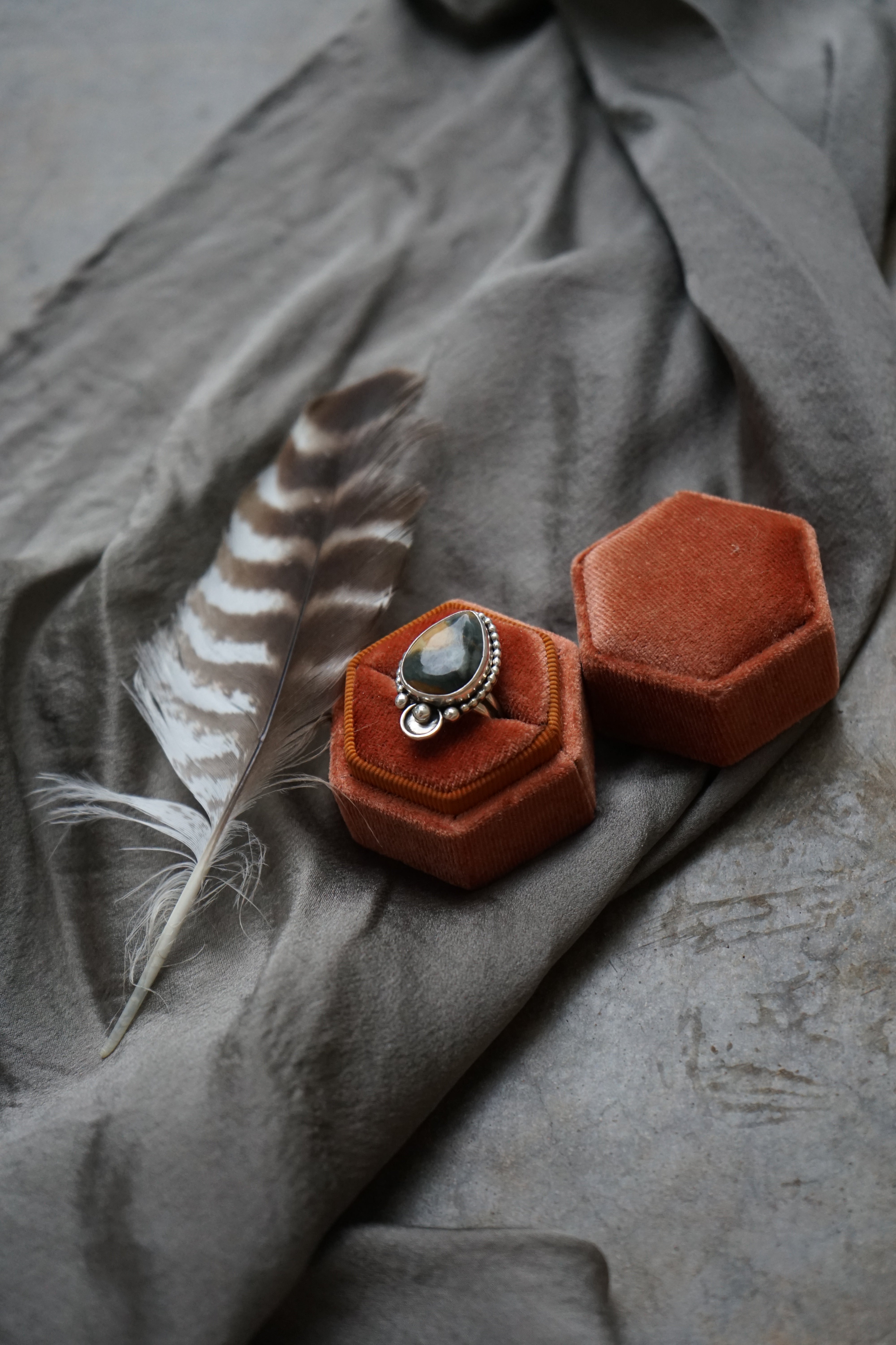 Blue Mountain Jasper Ring sz.6