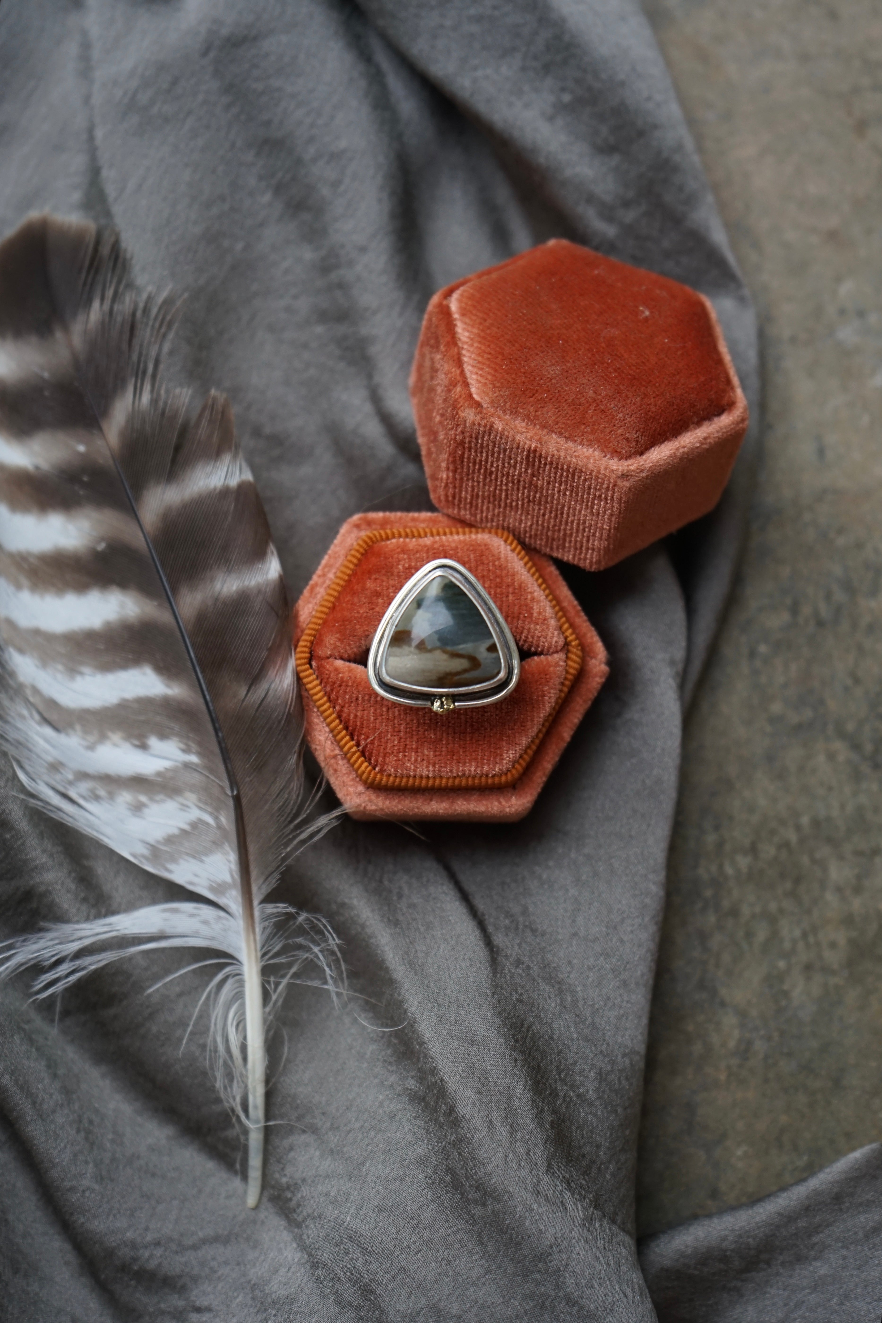 Polychrome Jasper Ring sz. 9
