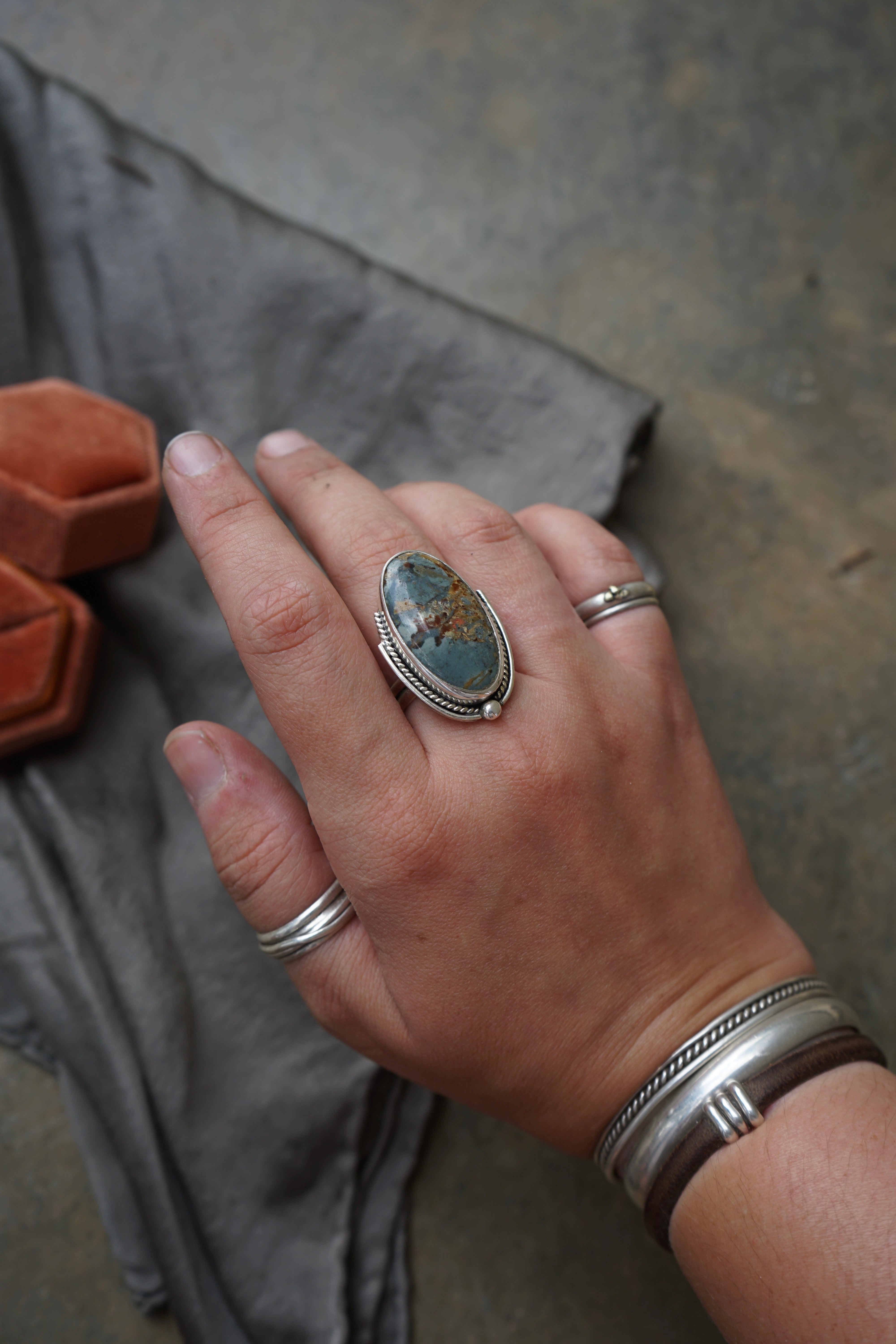 Malheur Jasper Ring sz. 8.5