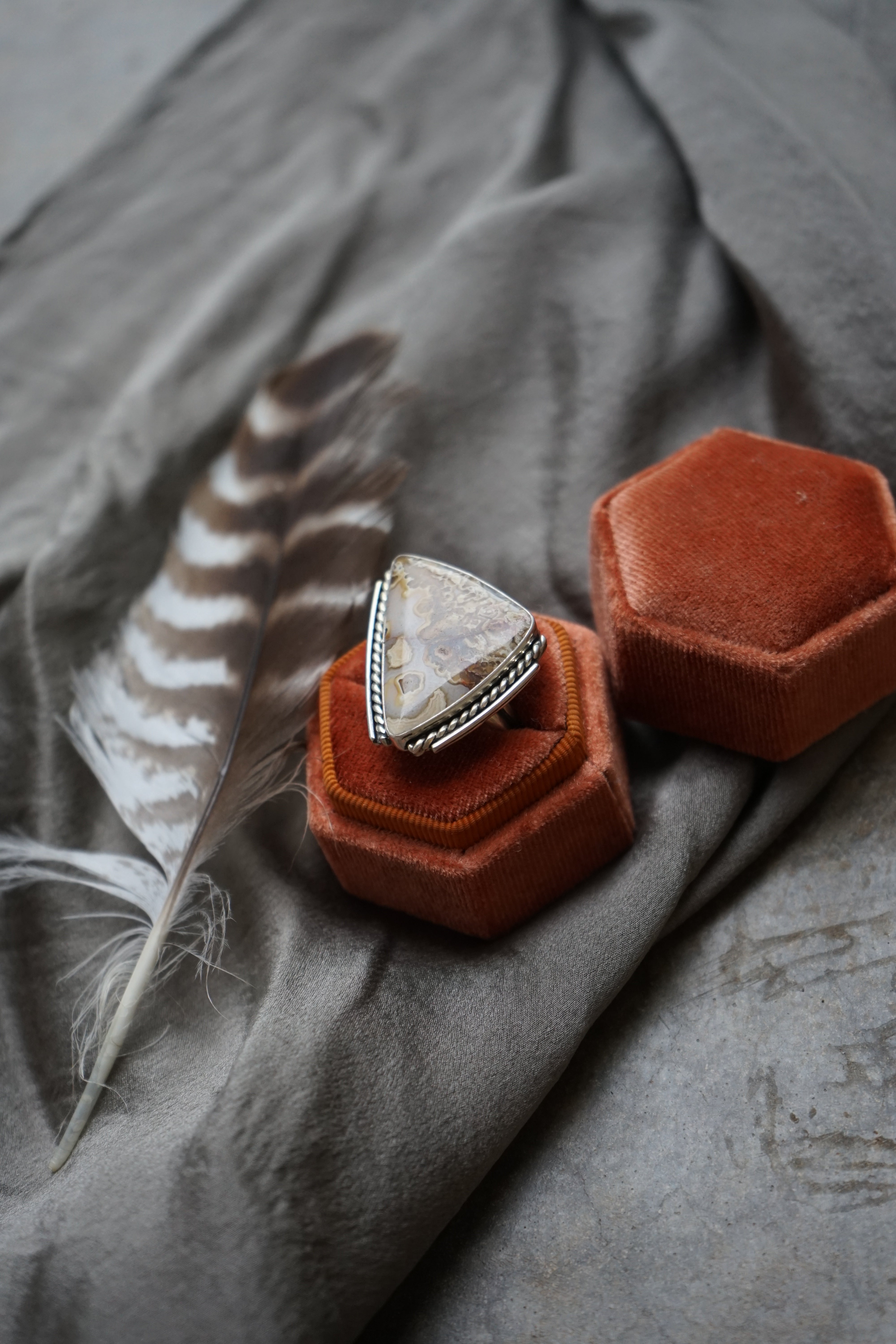 Crazy Lace Agate Ring sz. 7.75
