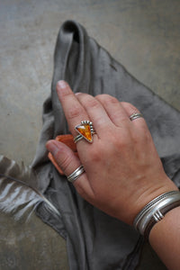 Cornflake Carnelian Agate Ring sz. 10