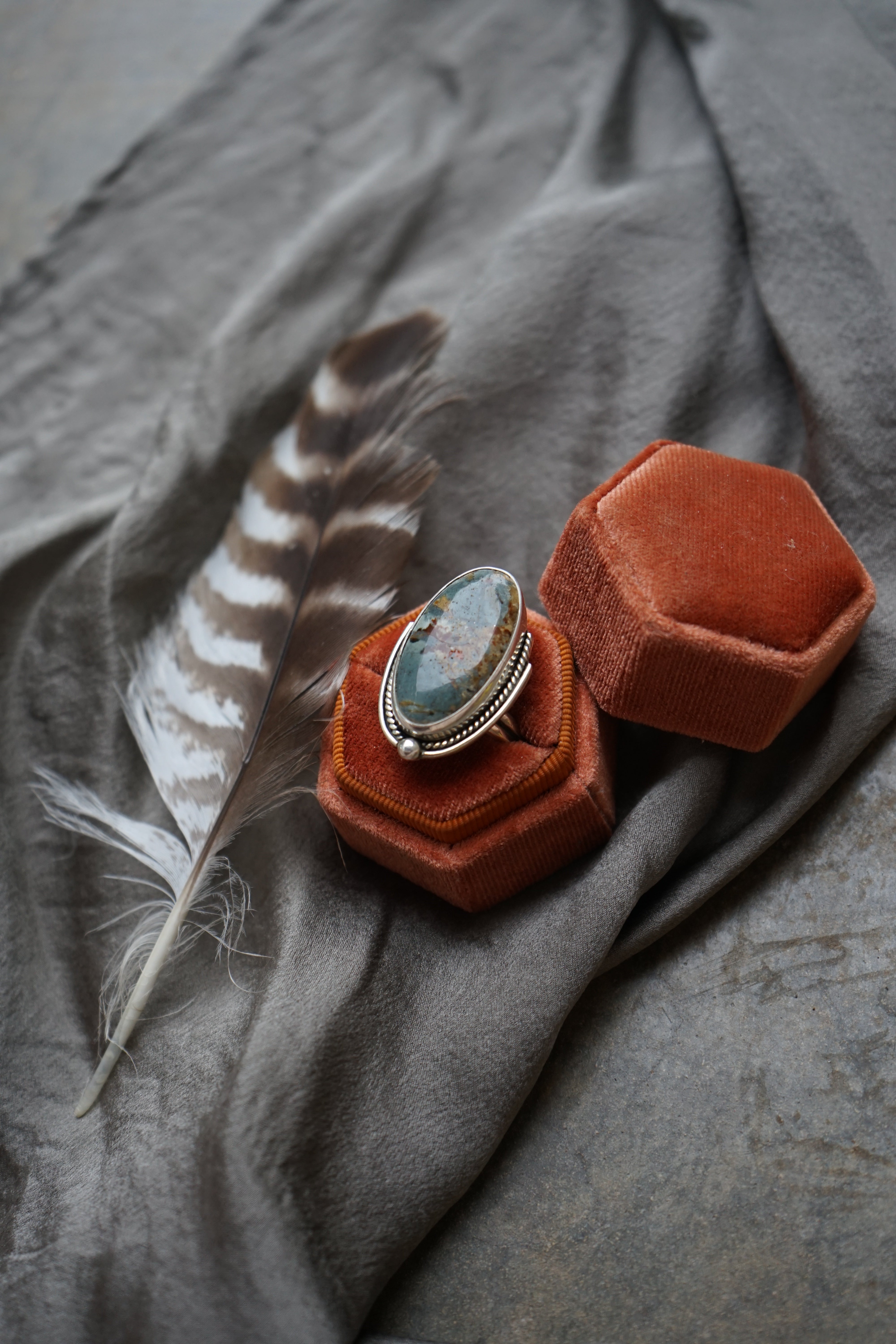 Malheur Jasper Ring sz. 8.5
