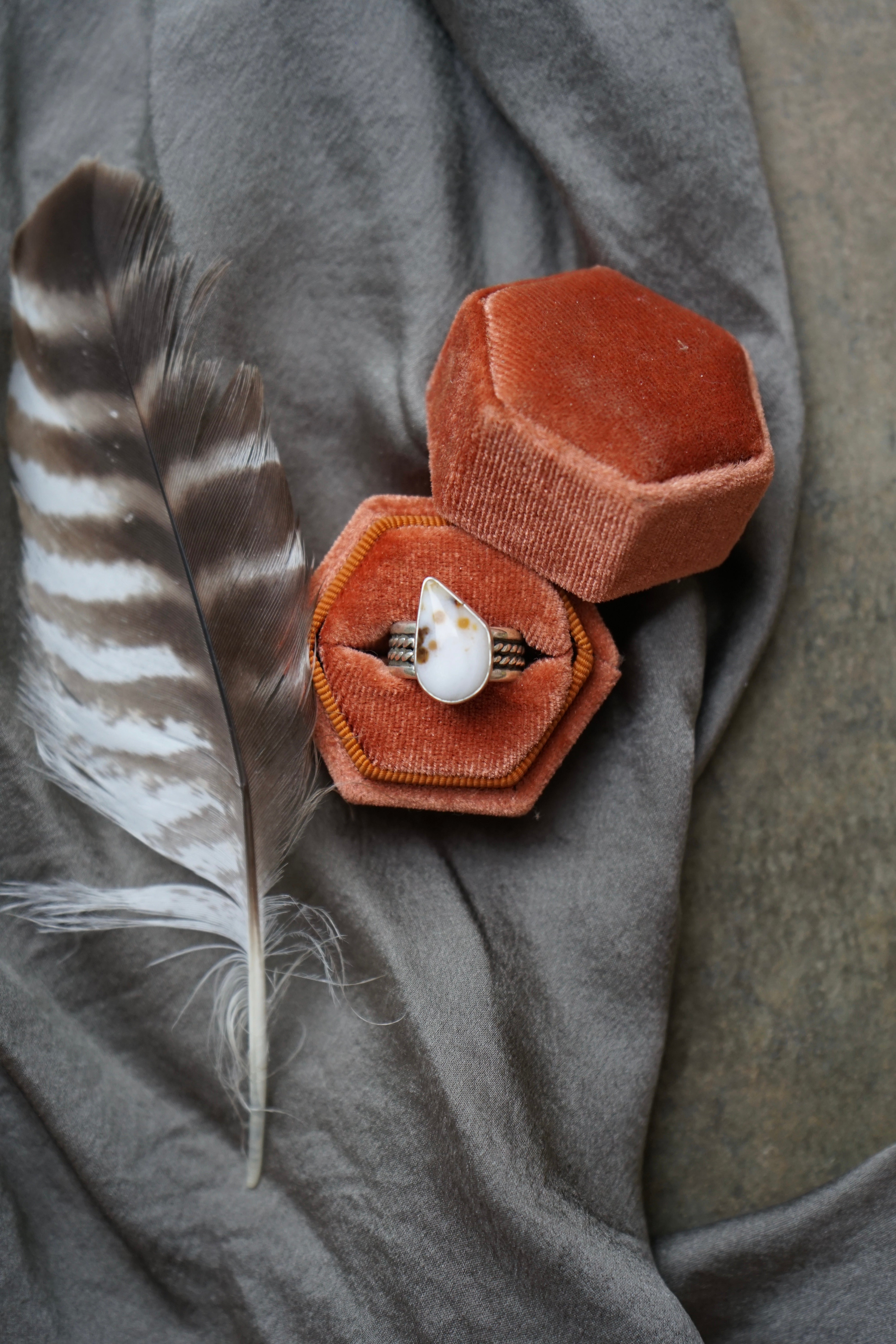 Polka Dot Agate Ring sz. 5.5