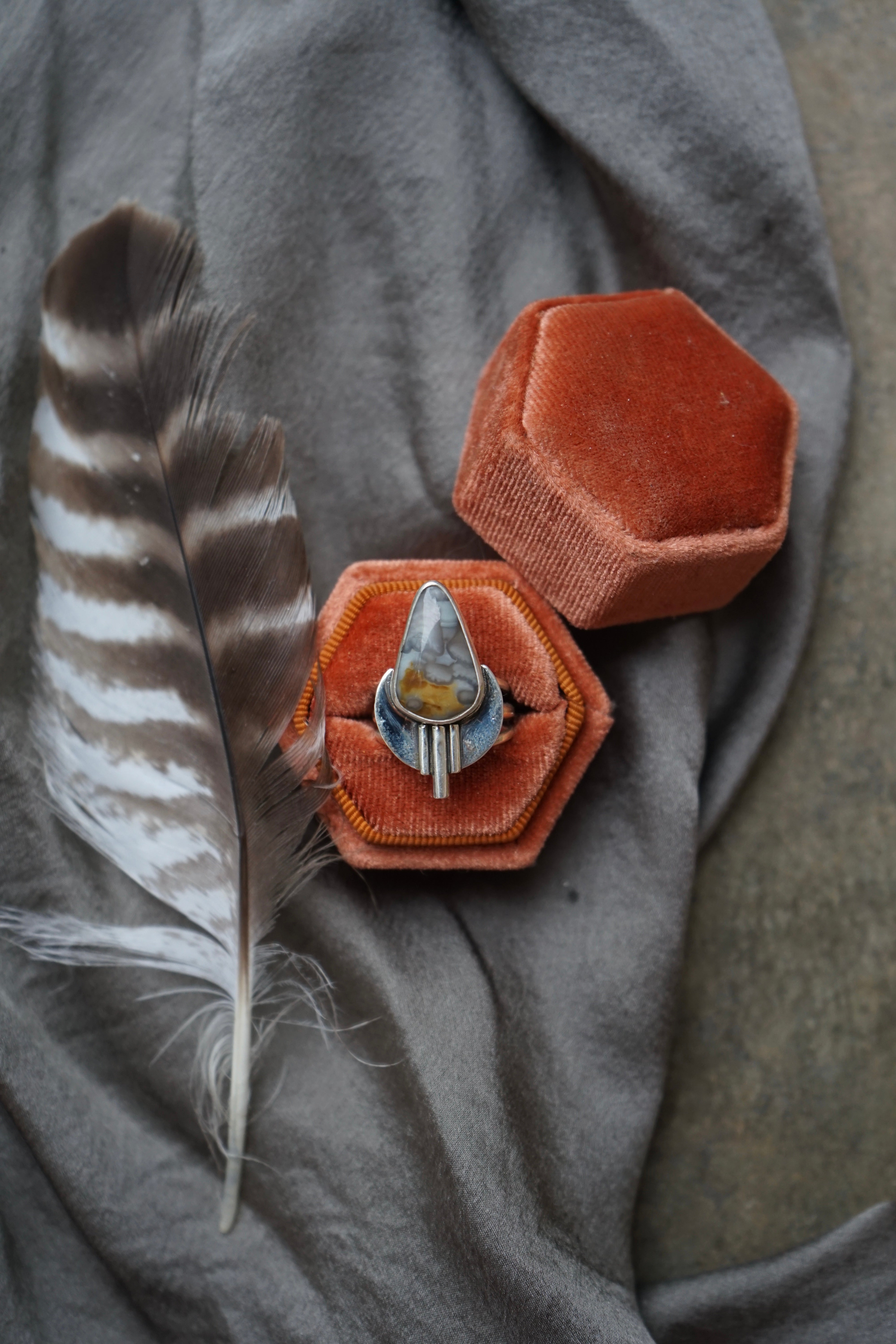 Tomahawk Jasper Ring sz. 8